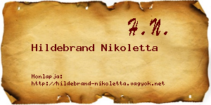 Hildebrand Nikoletta névjegykártya